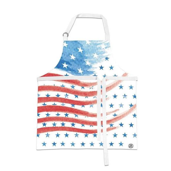 Michel Design Works Chef Apron in Red White and Blue great for the 4th of July! - Picture 1 of 1